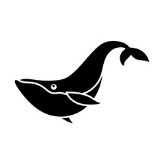 Baby whale icon vector. Whale illustration sign. Sperm whale symbol. Sea life logo.