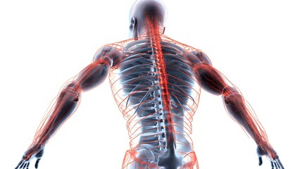 3d illustration of the human spine. backache. Back Bone. medical concept. generative ai