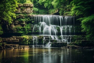 Beautiful Mountain Waterfall Natural Scenery Big made with Generative AI