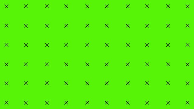 Mathematical plus sign in motion: increases, decreases, rotates. Spinning plus icon animation on a green background. A repeating pattern of math plus signs. The rotating pattern iсon. 2D animation
