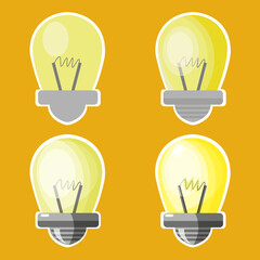 Set light bulbs icons