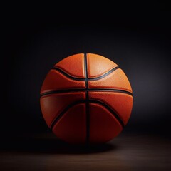 basketball ball on black