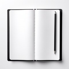 notebook with blank pages