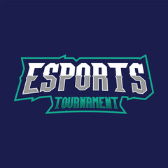 Vector Esports tournament gaming sports text logo design, editable template	