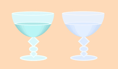 おしゃれなグラスの二色セットのイラスト