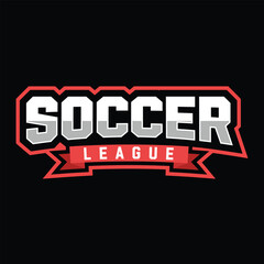 Vector  soccer league Sports  text logo design, editable template	