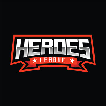Fototapeta Vector Heroes league Sports club text logo design, editable template