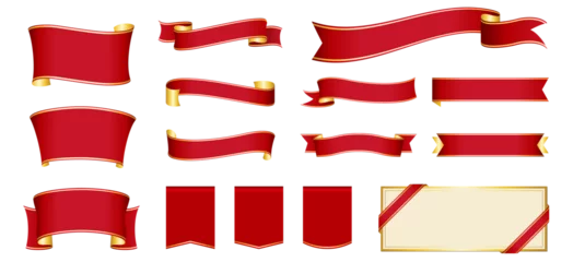 Fotobehang red ribbon banner design material © fromage