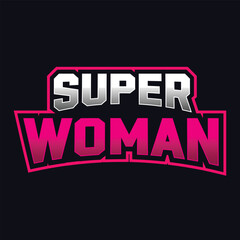 Naklejka na ściany i meble Vector superwoman text logo design, editable template 