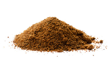 Rye fermentative malt isolated on white background. Heap of rye, barley malt isolated on white background. Rye, barley, wheat malt is used for making beer, kvass, bread.