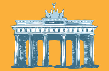 brandenburg gate in berlin vector illustration