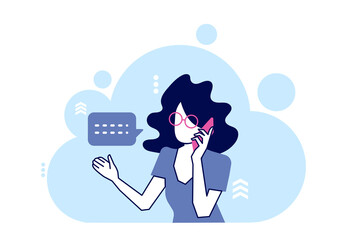 Vector of a woman talking on a cellphone