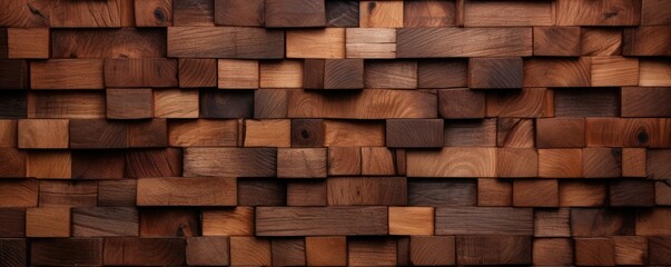 Obraz premium Dark and light brown wood texture background, panorama. Generative Ai.
