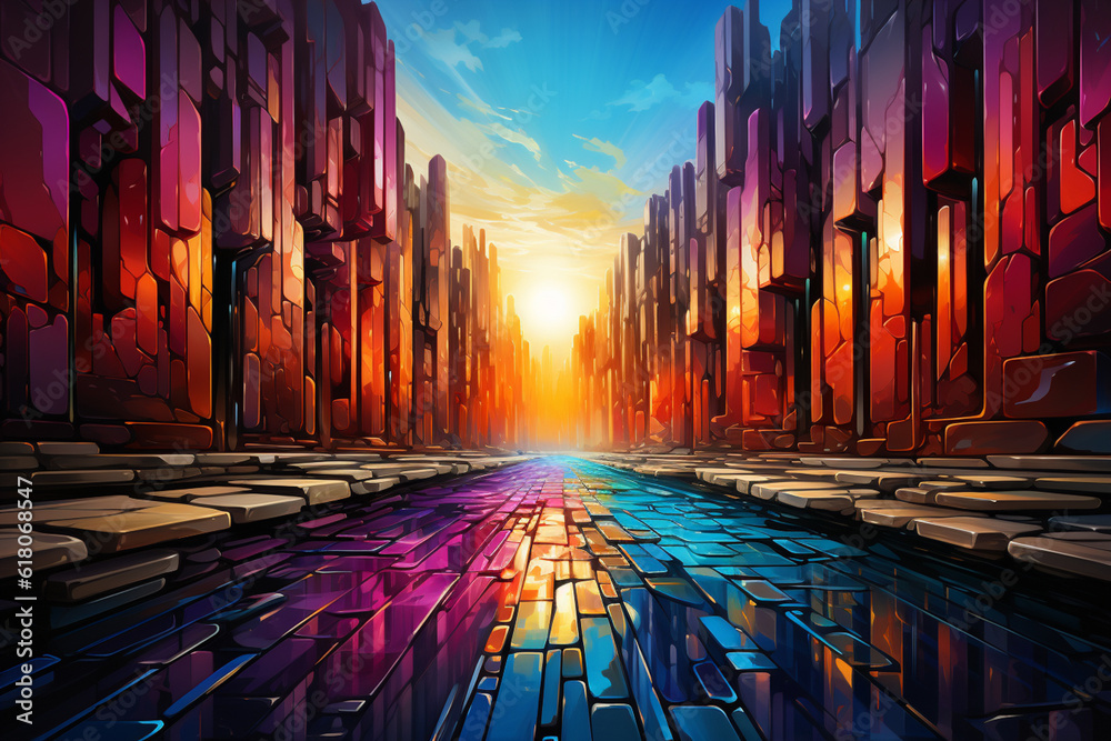 Leinwandbilder this artwork of the colosseum in your style embraces abstract and geometric aesthetics with inflated