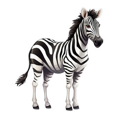 Cartoon of zebra. Animal clipart illustration. Generative AI