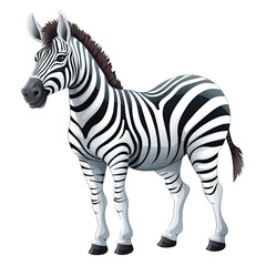 Fototapeta na wymiar Cartoon of zebra. Animal clipart illustration. Generative AI