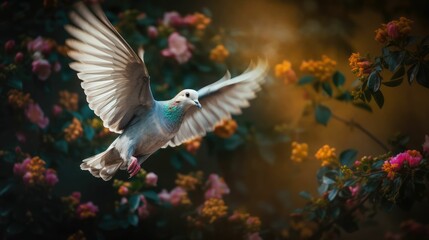 Obraz premium white dove or white dove and international day of peace