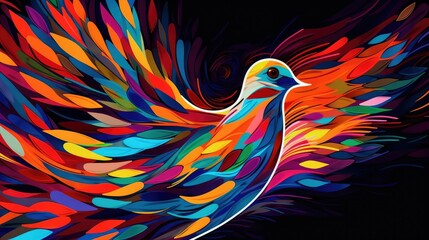 dove with colorful art