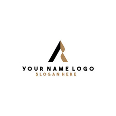 black and gold (A+R) simple logo isolated on white background.good for clothing logo.