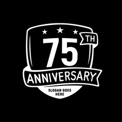 75 years anniversary celebration shield design template. 75th anniversary logo. Vector and illustration.