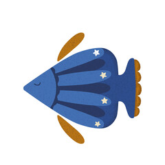 fish illustration blue summer isolated