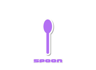 スプーン　アイコン　紫