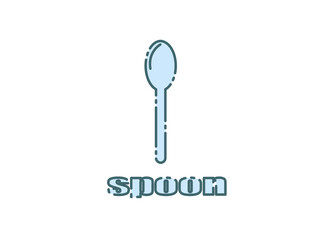 スプーン　アイコン　青