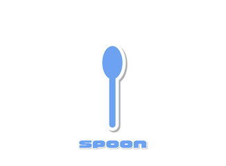 スプーン　アイコン　青