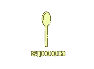 スプーン　アイコン　緑