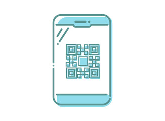 スマホ　ＱＲコード　青