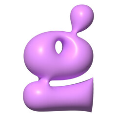 purple balloon 3d alphabet 
