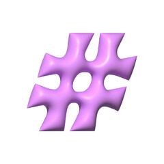 purple balloon 3d punctuation 