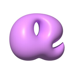 purple balloon 3d uppercase alphabet 