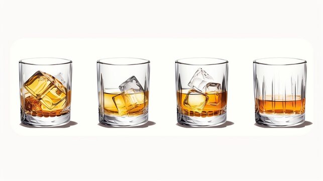 glasses with whiskey on the background - Generative AI technology