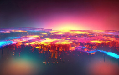Fototapeta na wymiar Glowing abstract panoramic background, Generative AI Illustration.