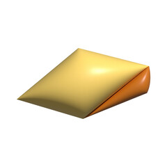 A 3D Cheese asset with a greenscreen background