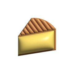 A 3D Cheese asset with a greenscreen background