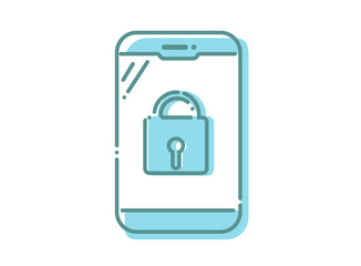 スマホ　ロック　青