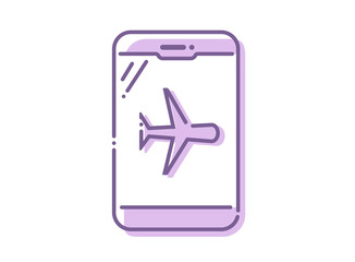 Obraz premium スマホ 機内モード 紫