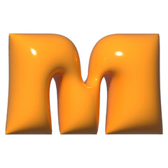 yellow balloon 3d uppercase alphabet 