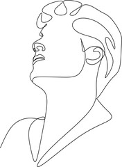 Abstract line art person on white background vector illustration modern style