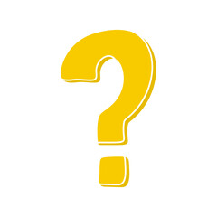 Question mark icon in doodle style. Help symbol. FAQ sign on white background.