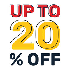 Discount up to 20 percent off, banner templates, special offer sales promotions.