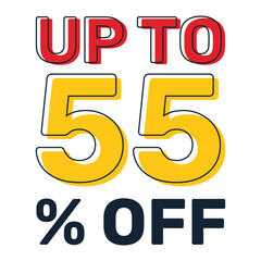 Discount up to 55 percent off, banner templates, special offer sales promotions.