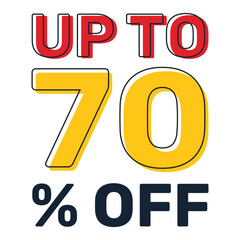 Discount up to 70 percent off, banner templates, special offer sales promotions.