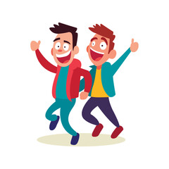 vector friends of male characters enjoying with each other using vector illustration artwork happy friendship day