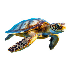 Fototapeta premium A turtle isolated on transparent background, Generative AI