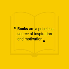 Vector illustration of motivational quote poster about the transformative power of books in providing insight, enlightenment, and encouragement.