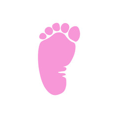 baby footprint. Children's shoe store icon. Family sign. Parent and child symbol. Adoption emblem. Charity Event. Vector illustration