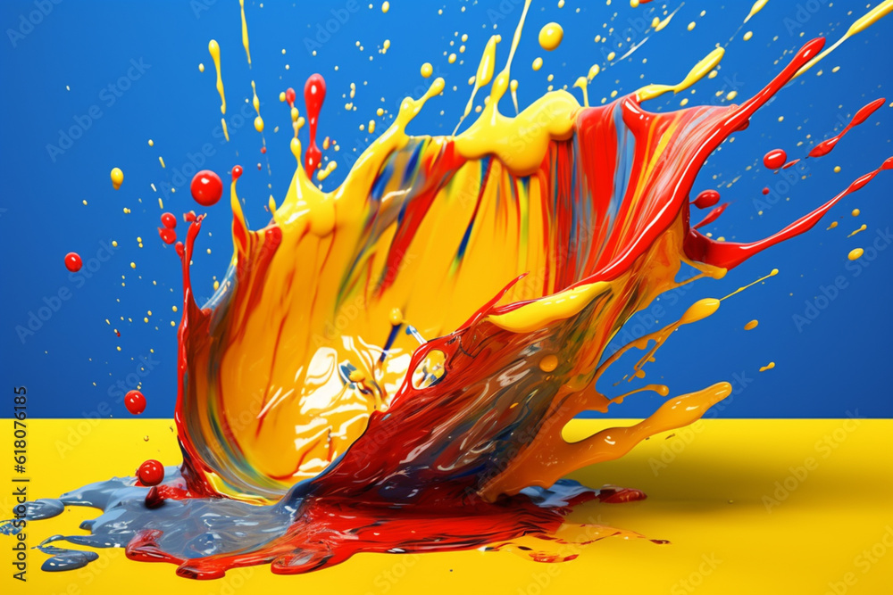 Aufkleber an abstract surreal photograph of a date splashed in bright paint, symbolizing freshness and health.